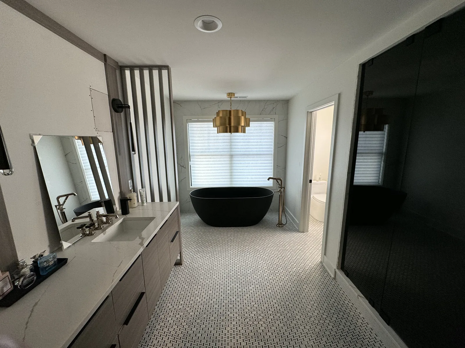 Custom window coverings coordinated with the room design